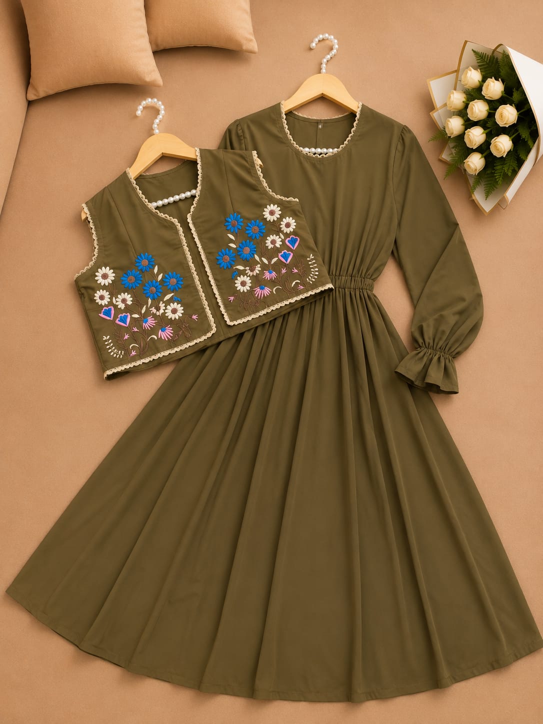 Floral Embroidery Frock