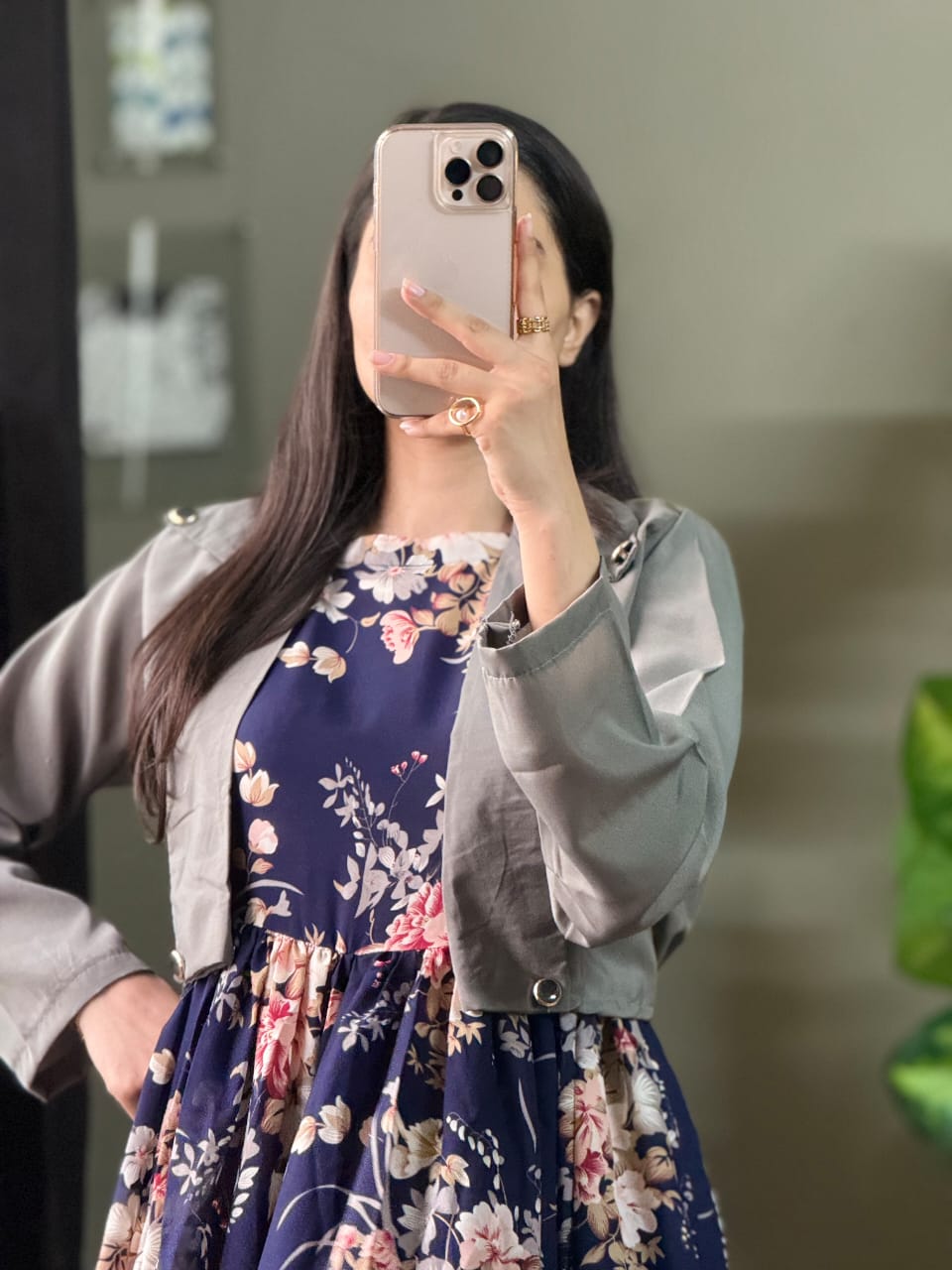 Black-Gray Coat Maxi