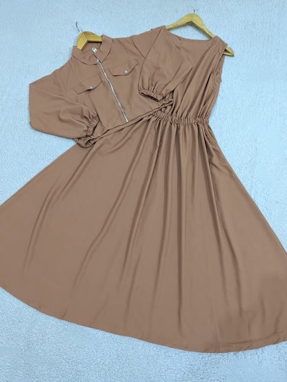 Zipper Cinched Maxi