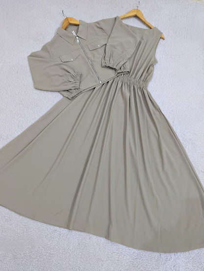 Zipper Cinched Maxi