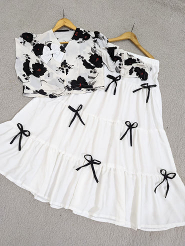 Printed Top & Skirt