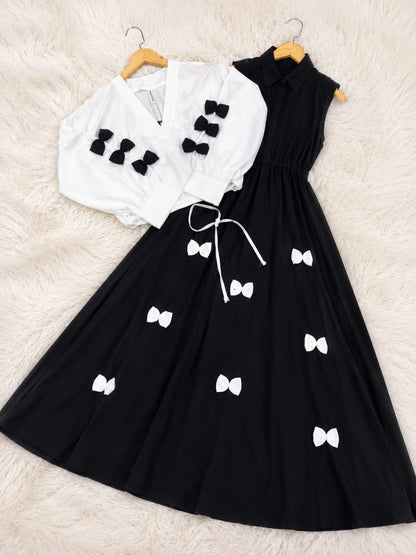 Elegant Bow Two-Piece Dress Set