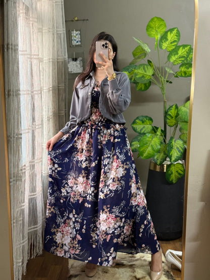 Gray Garden Coat Maxi