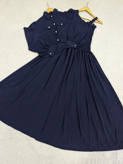 Solid Smoking Coat Maxi