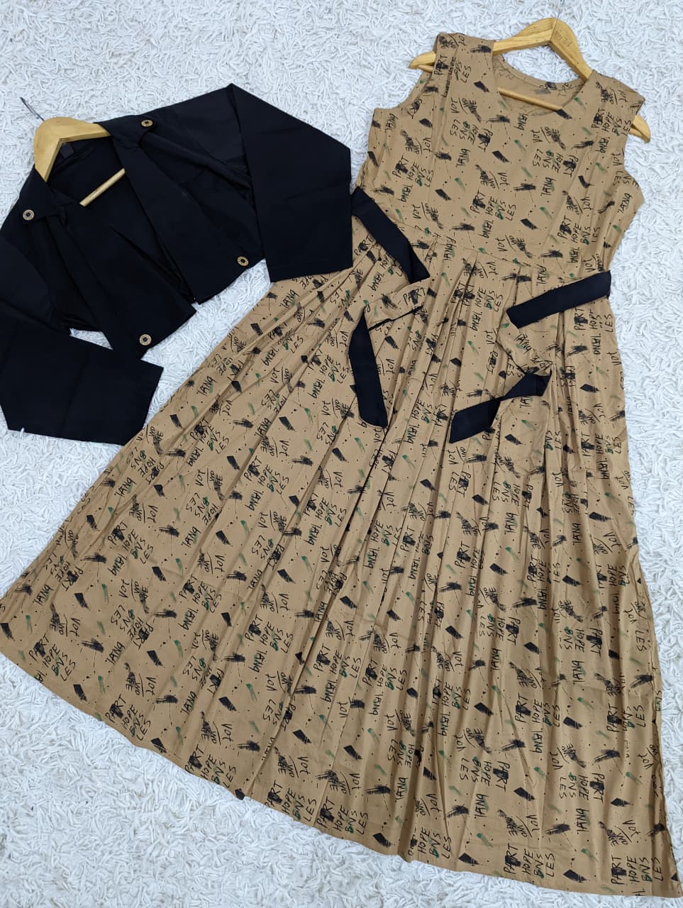 Elegant Print Coat Maxi
