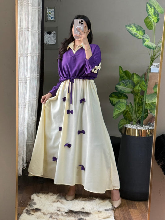 Maroon Bow Skirt & Top