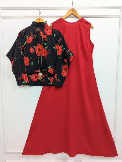 Blooming Coat Maxi with Pendent