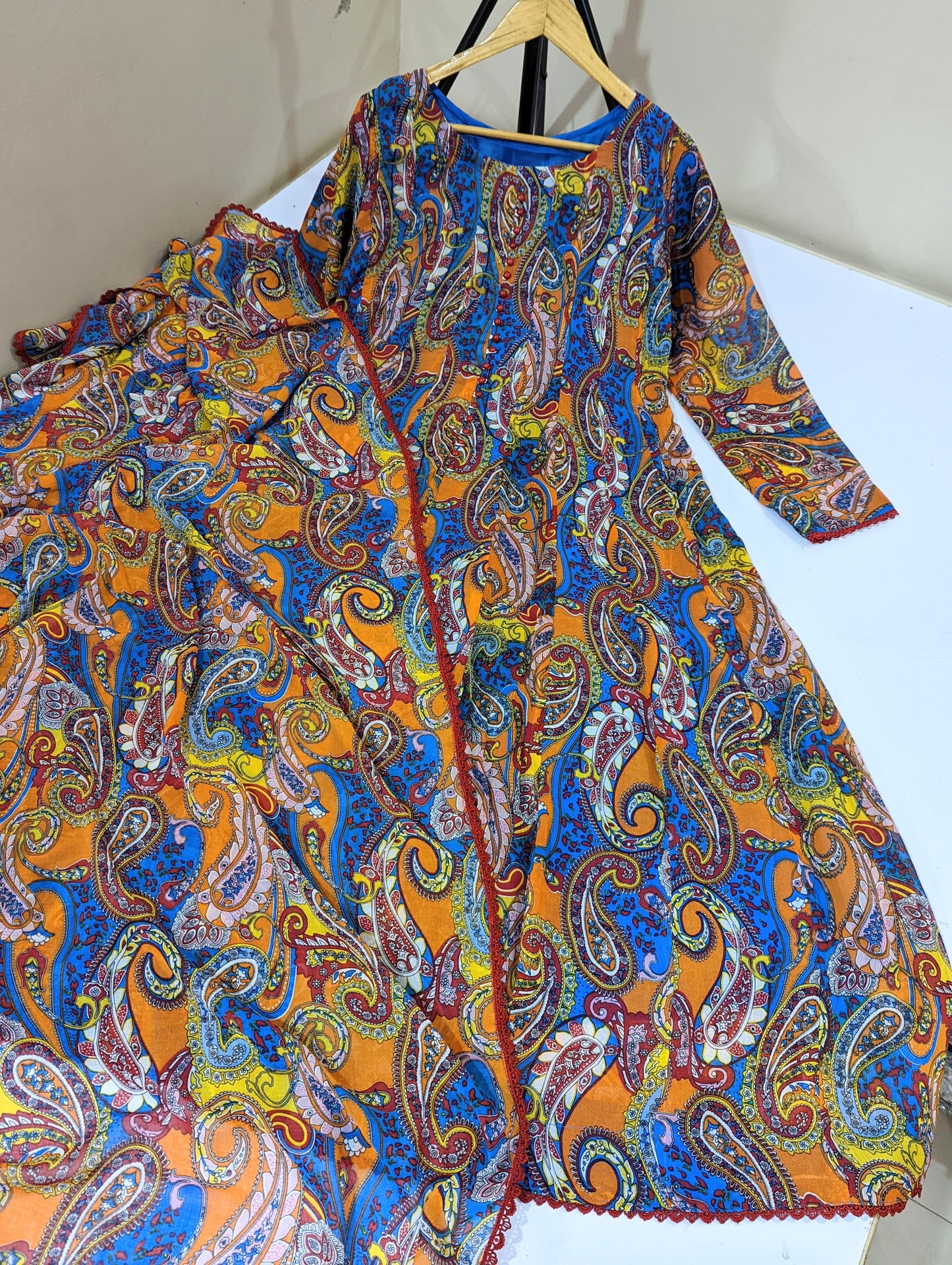 Chiffon Floral Maxi & Dupatta