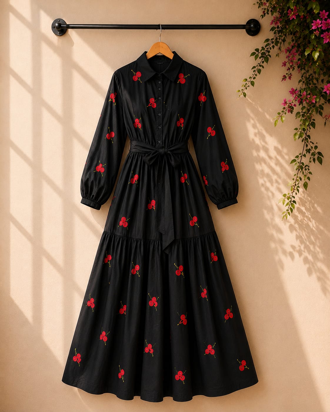 Cherry Embroidered Maxi
