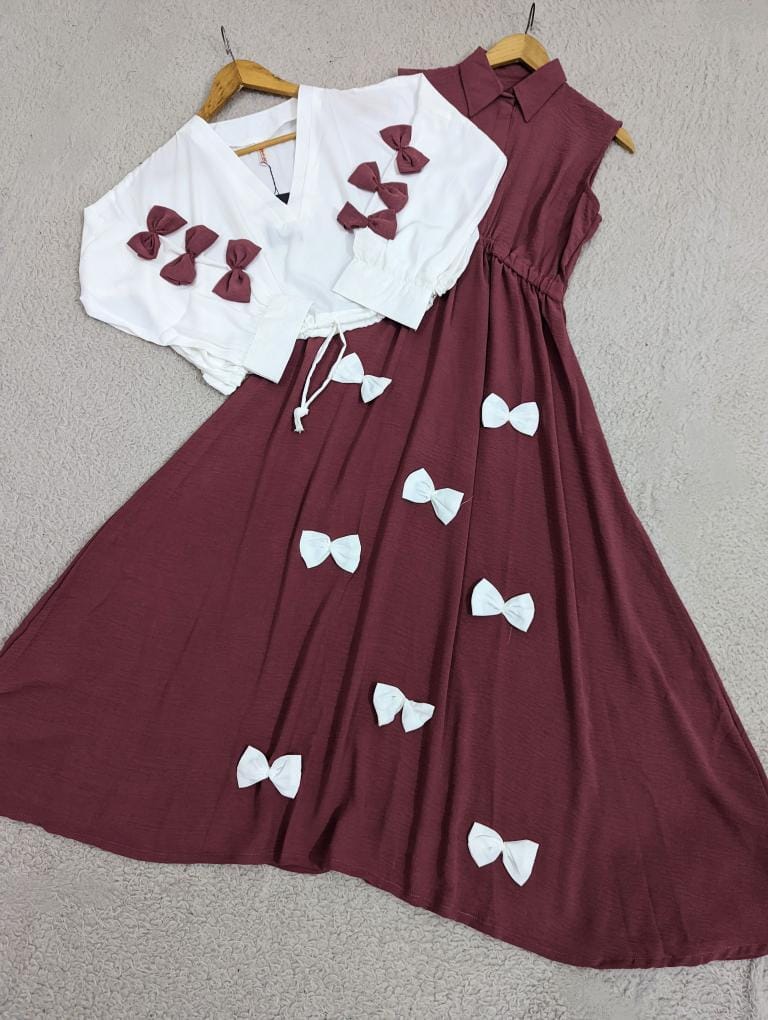 Elegant Bow Two-Piece Dress Set