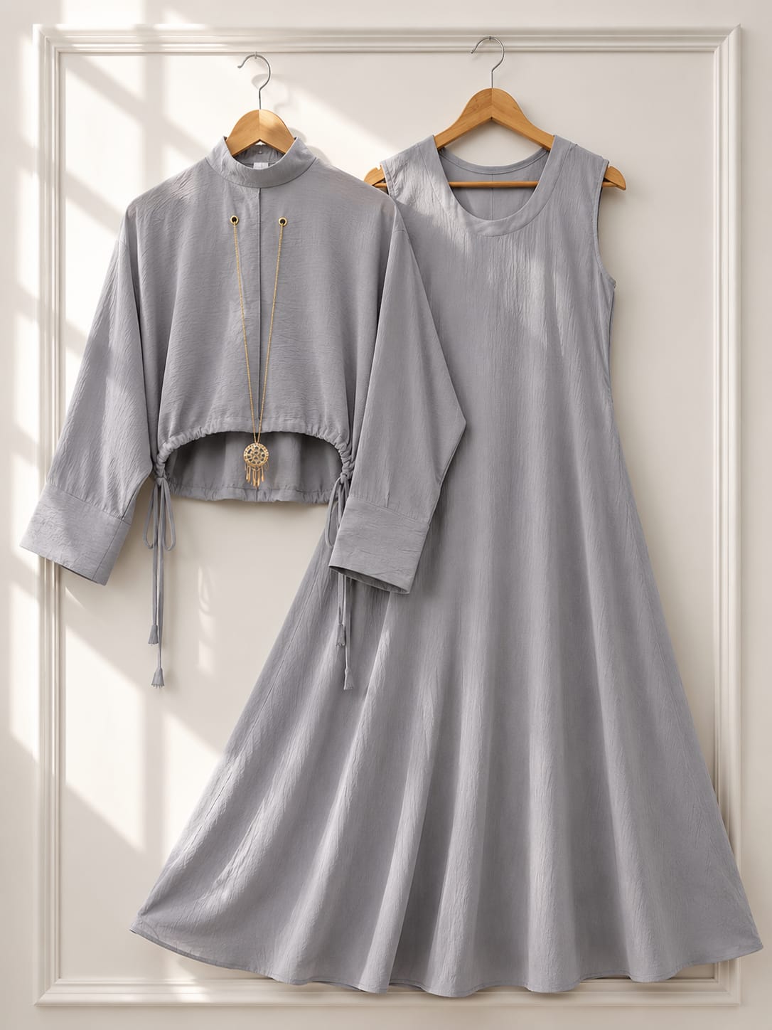 Solid Maxi & Coat With Pendent