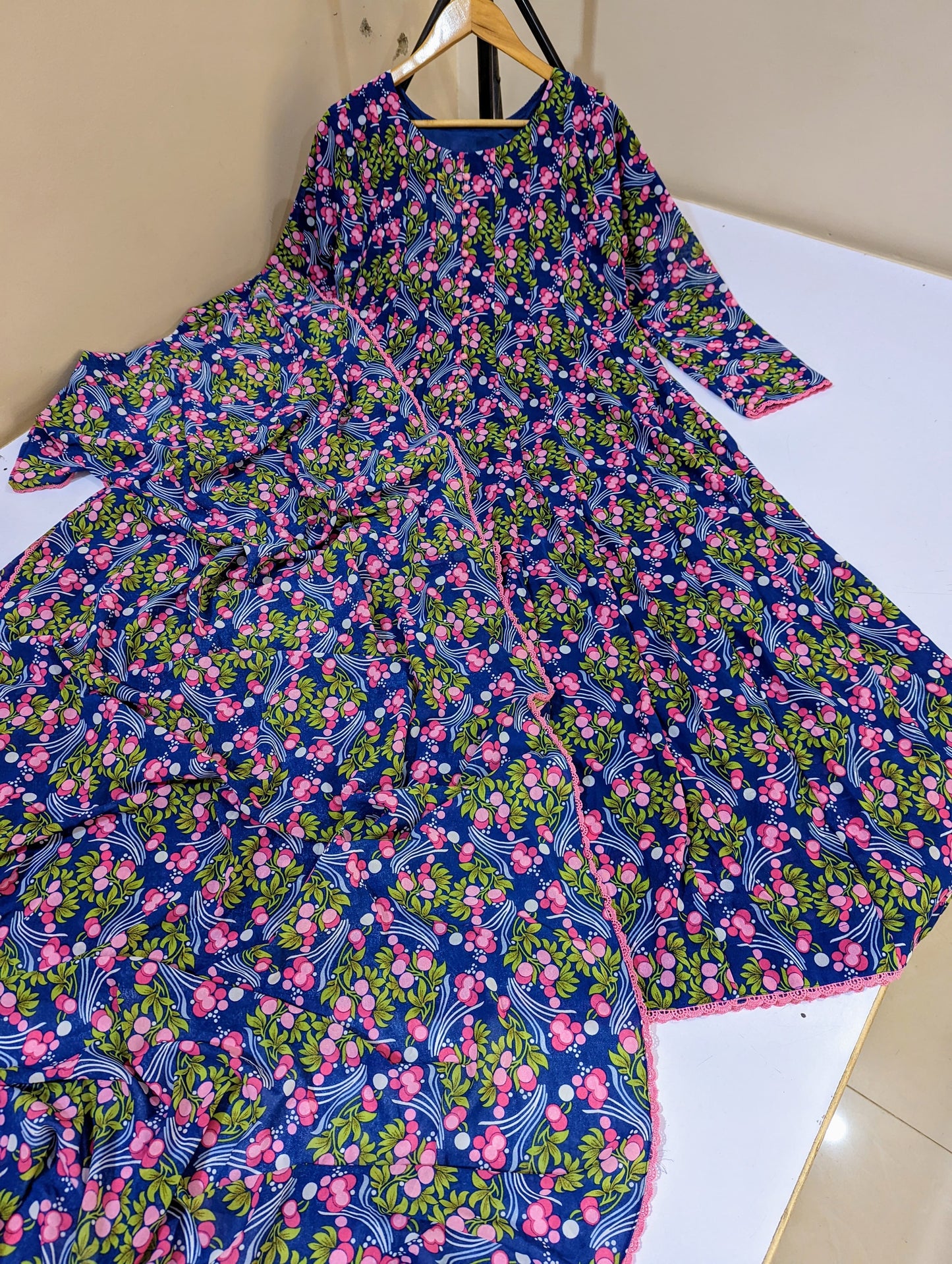 Chiffon Floral Maxi & Dupatta