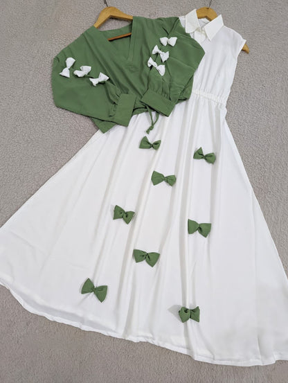 Elegant Bow Two-Piece Dress Set