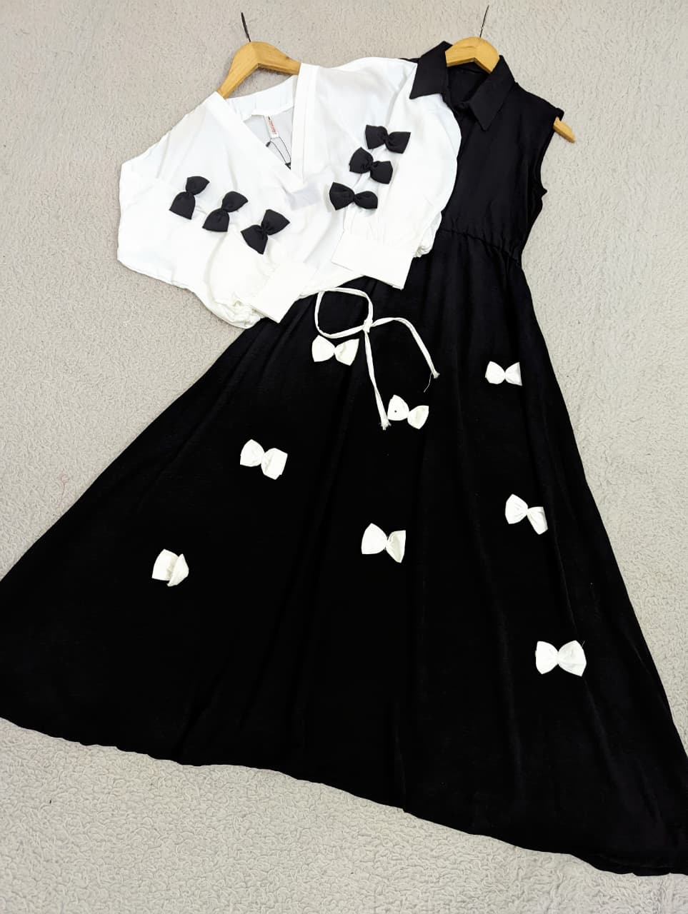 Elegant Bow Two-Piece Dress Set