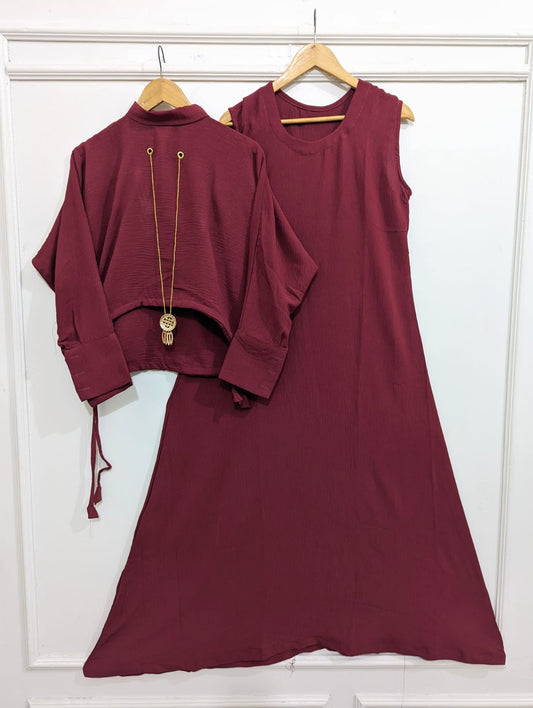 Solid Maxi & Coat With Pendent