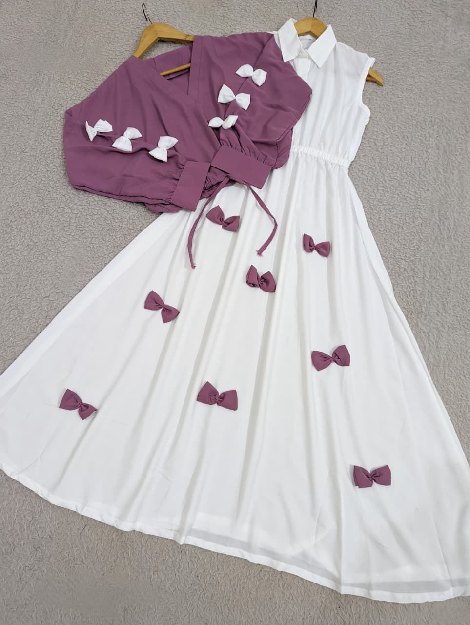 Elegant Bow Two-Piece Dress Set