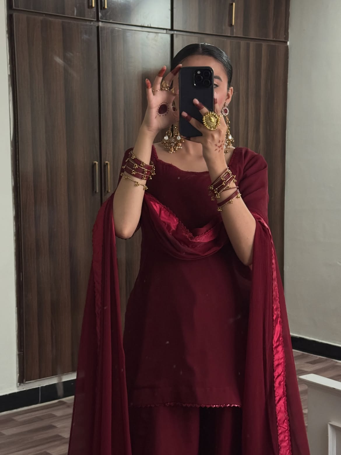 Maroon Sharara Suit