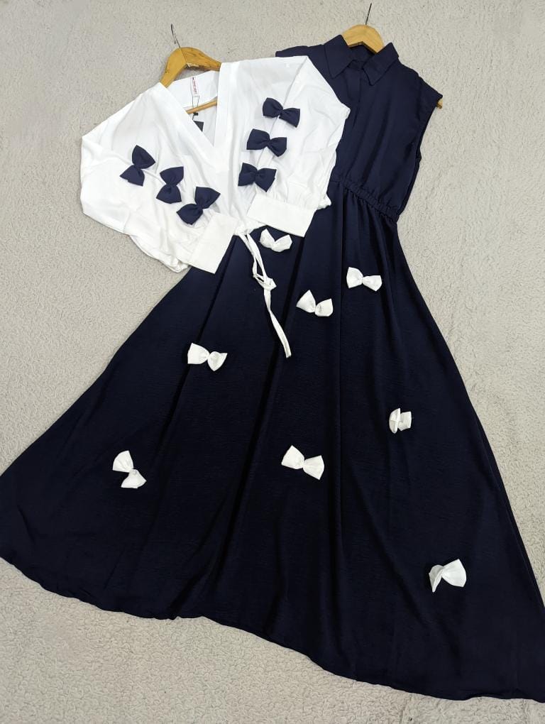 Elegant Bow Two-Piece Dress Set