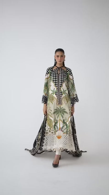 2 Piece Unstitched Embroidered Crape Suit
